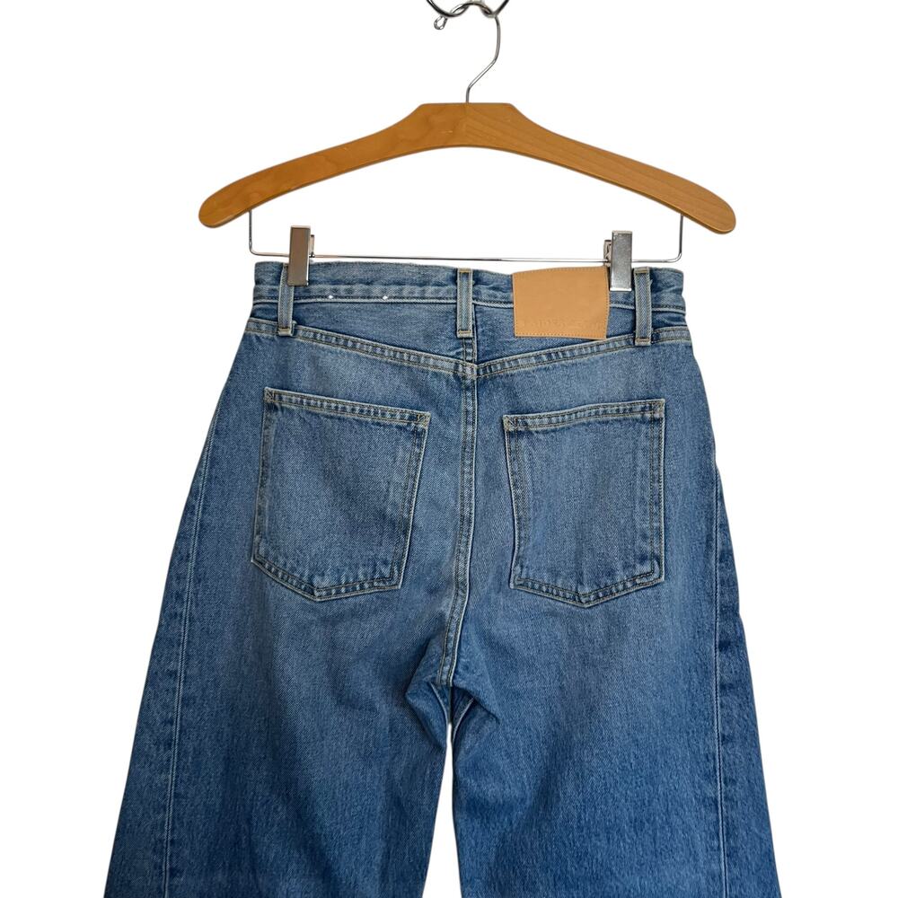 B Sides Slim Lasso Barrel Leg Jeans Blue Denim Loose Baggy Cotton Size 24 - Picture 7 of 10